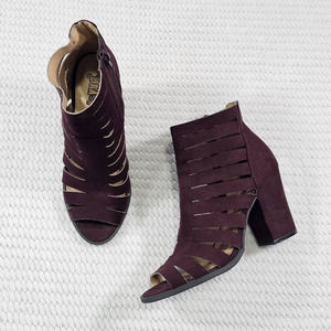 Brash Peep Toe Boot Womens Maroon size 8.5